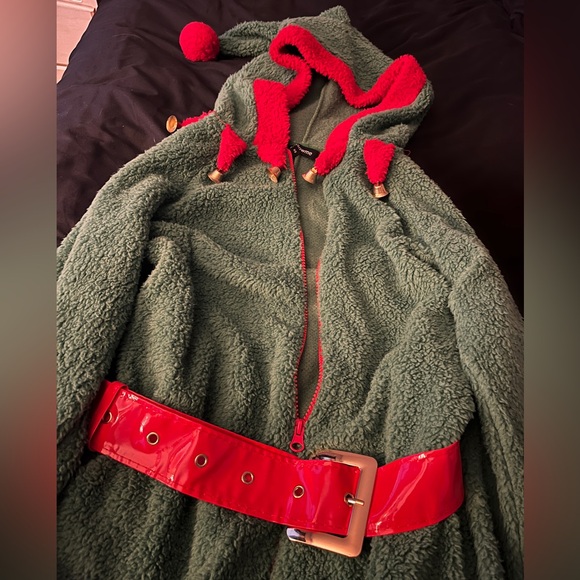 NEW Women's Oversized Hooded Elf Pajama Onesie - Picture 4 of 5